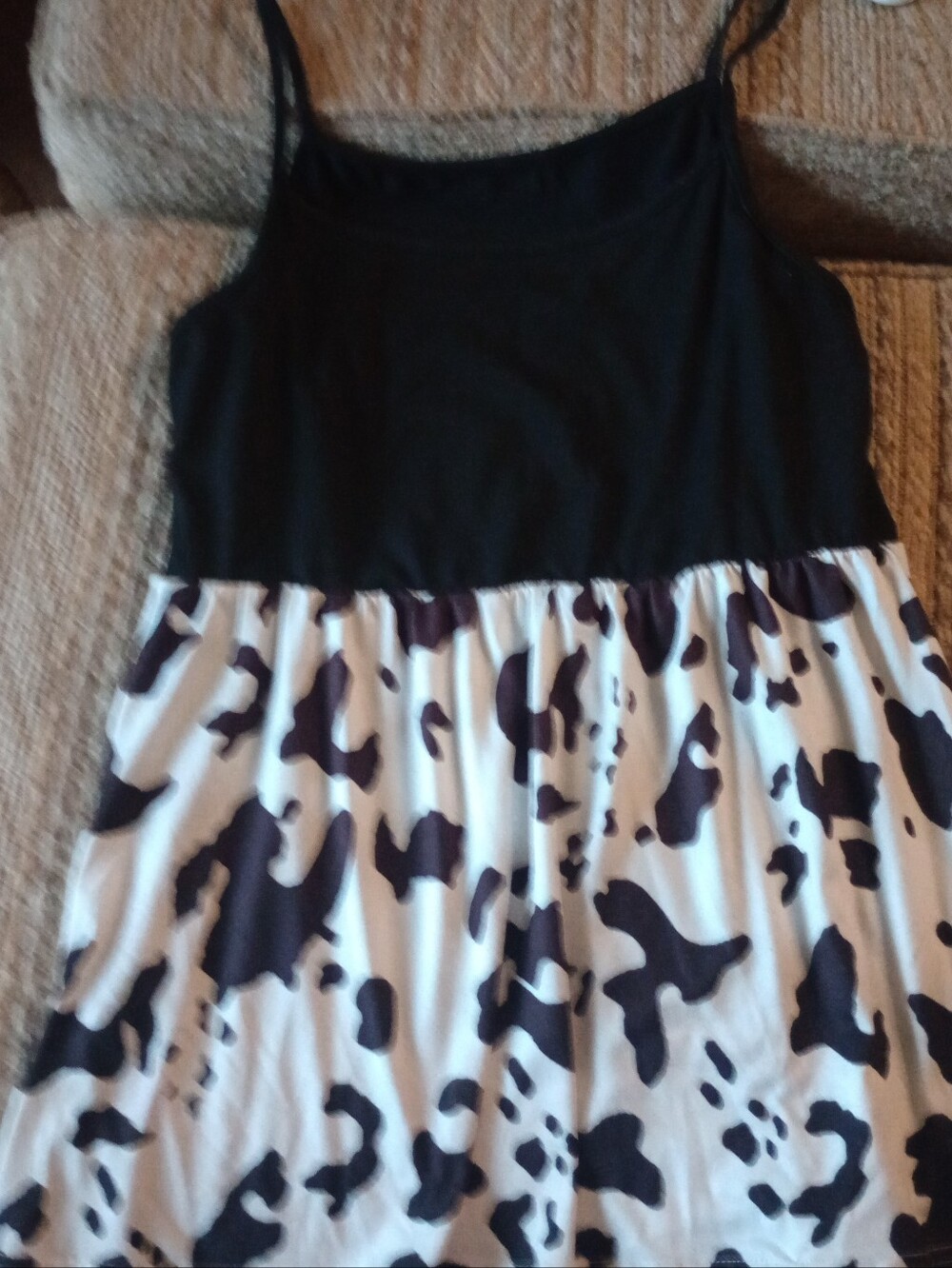 Black & White Cow Print Tank Top